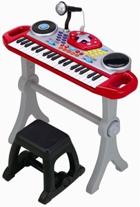 אורגן הכולל מיקרופון וכסא לילדים מסדרת Baby Musician מבית Winfun התורם להתפתחות ילדכם ושמיעתו המוזיקלית