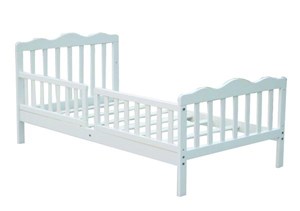 מיטת מעבר פרמיום דגם גלים העשויה מעץ מלא. מותנה ברכישת מזרן