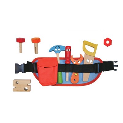 חגורת עץ מבית פיט טויס PIT TOYS הכולל 9 כלי עבודה שונים