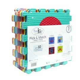 פאזל רצפה בגודל 30/30 ס"מ צבעוני סה"כ 10 יח לכיסוי משטח ולמשחק הרכבה