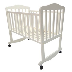 עריסת עץ - צבע לבן