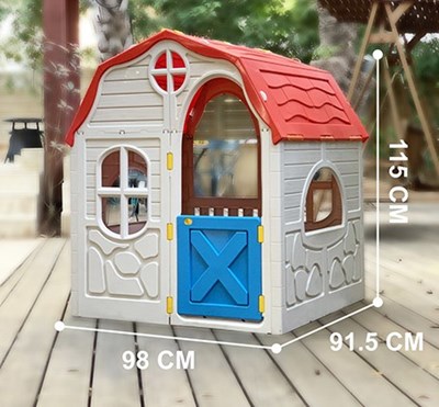 בית ילדים צבעוני גדול ויפהפה עם דלת וחלונות מבית STAR PLAST מתקפל לאחסון