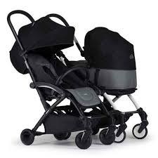 עגלת באמפריידר 3 אחים 2 טיולונים ועריסה אחת connect 3 צבע שחור ידית שחורה