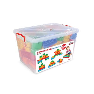 קופסא ענקית של 190קוביות הרכבה גדולות מבית PILSAN מגיל 12 חודשים ומעלה