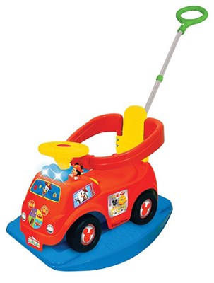 בימבה מיקי מאוס כבאי אש 4 ב-1 עם מוט דחיפה ובסיס נדנדה ועוד...