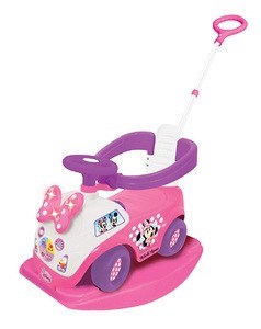 בימבה מהממת עם הדמות האהובה מיני מאוס 4 ב-1מוט דחיפה אחורי ובסיס נדנדה ועוד...