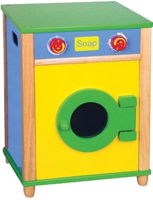 מכונת כביסה צבעונית מעץ לפיתוח הדמיון מבית Viga