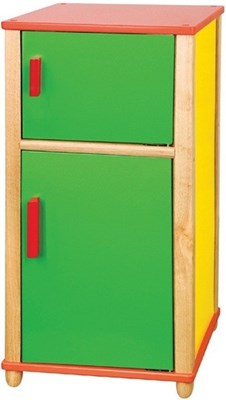 מטבח צבעוני 2 דלתות מעץ לילדים - מקרר Viga
