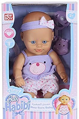 בובת תינוק NEW BOY עם סרט לראש ומוצץ בגודל 25 ס"מ