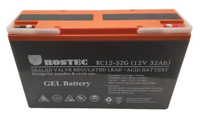 מצבר ג'ל 12 וולט 32 GEL 32V\12V אמפר מבית רוזטק.למספר רב של טעינות. חיבור ברגים. איסוף חינם מהמרכז tאו עפולה בתיאום מראש