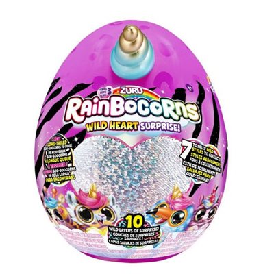 רינבוקורן – ביצת חד קרן עם פאייטים מתחלפים. הרבה הפתעות במוצר אחד: ביצת חד קרן, בובה עם פאייטים מתחלפים, ביצת הפתעה, דמויות ועוד..