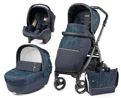Book Newlife Elite Modular 2020 Peg perego עגלת תינוק אקולוגית מודולרית בגרסה יוקרתית הכוללת שלדה, מושב טיולון, אמבטיה, סל קל ותיק החתלה תואם
