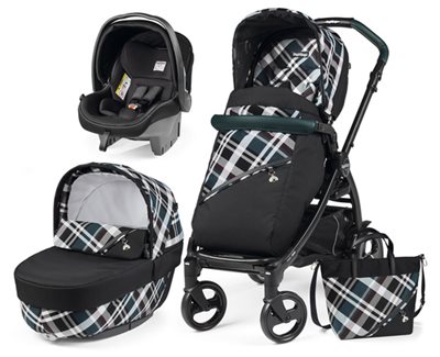 עגלה בוק Tartan Luxe Elite Premium 2020 Peg perego עגלת תינוק בגרסה יוקרתית מודולרית הכוללת שלדה, מושב טיולון, אמבטיה, סל קל ותיק