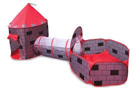 סט המשחקים המושלם - אוהל טירה עם בריכת כדורים ומנהרת זחילה + 50 כדורים I'am toys