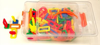 הרכבה סברס לפיתוח המוטוריקה 215 חלקים בתיבה גדולה עם ידית