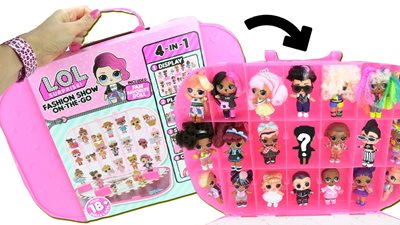 4 ב 1 . תיק ורוד + מסלול אופנה ובובת LOL