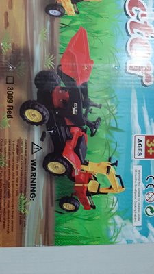 טרקרטור ענק 179 ס"מ אורך! הכולל כף קידמית באגר אחורי ועגלה עם את וכף חפירה