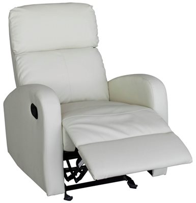 כורסאת הנקה KING ריפוד דמוי עור כולל הדום נפתח בצבע לבן