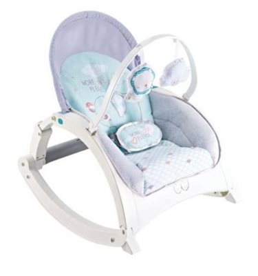 טרמפולינה נלי עם קשת צעצועים .רטט, 2 מצבי גב ומגש האכלה