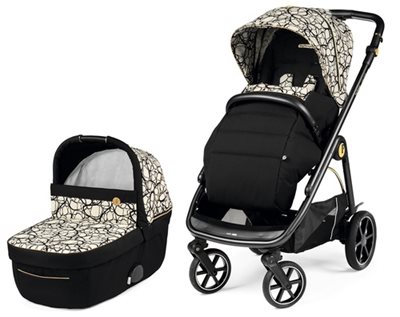 עגלת תינוק ולוצ'ה Veloce 2021 מנגנון נסיעה סופר חלק וסל שכיבה מרווח ומאוורר - צבע Graphic Gold פג פרגו