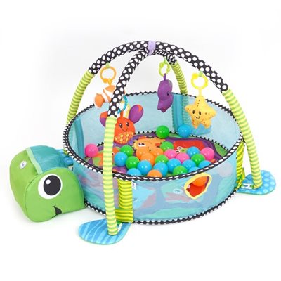 משטח פעילות עם בריכת כדורים טוויגי - ™Twigy Animals & Smiles משטח פעילות רב תכליתי בעל 3 מצבי פעילות