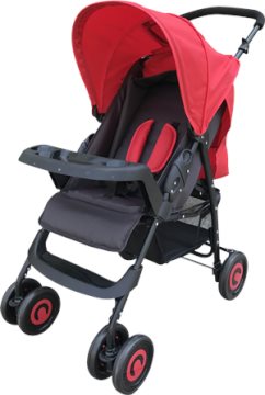 טיולון U מתאים מגיל לידה . צבע אדום שחור / אפור שחור