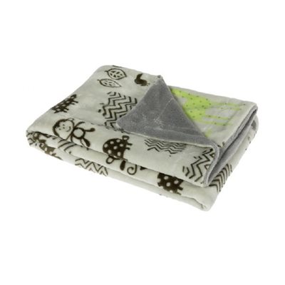 שמיכת קטיפה קופים אפור ירוק גודל 100/75 ס"מ לורה סוסרא