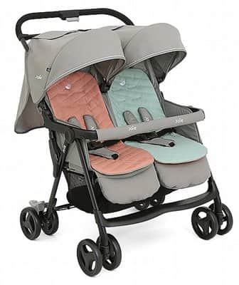 עגלת התאומים/אחים של המותג ג'ואי ,אייר תאומים -aire twin קלה לנסיעה ומתאימה מגיל לידה.