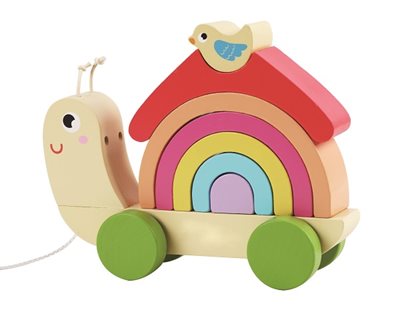 חילזון גרירה מעץ מבית פיט טויס איכותי וצבעוני